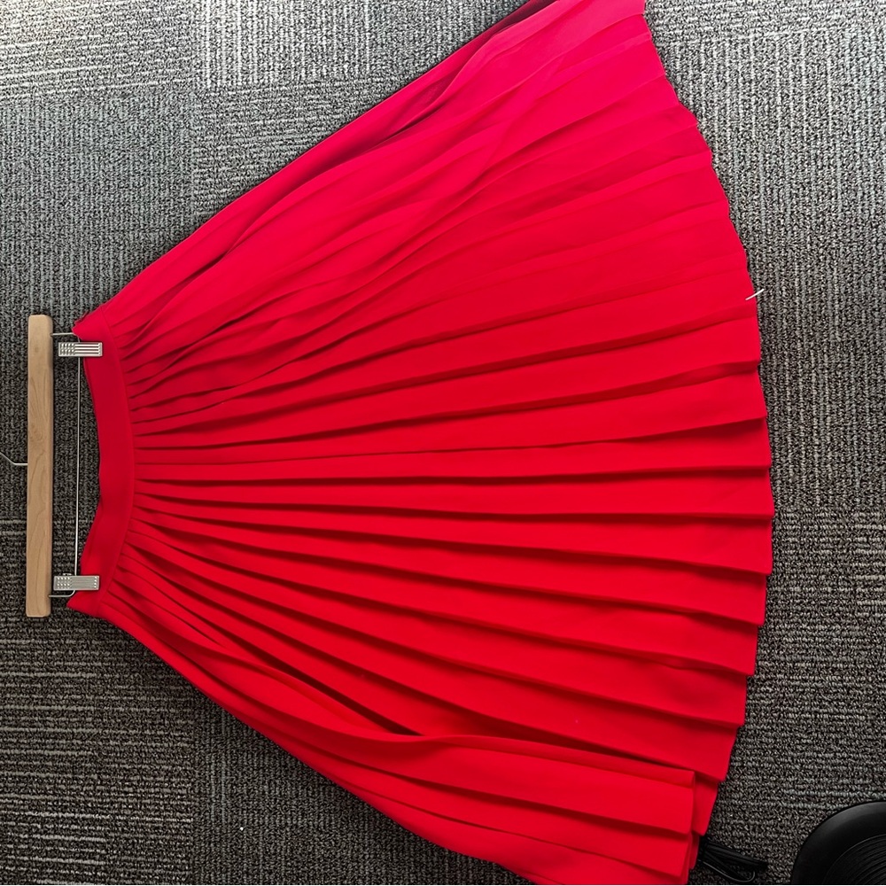 Kate Spade Red Mini Pleated A-Line Skirt